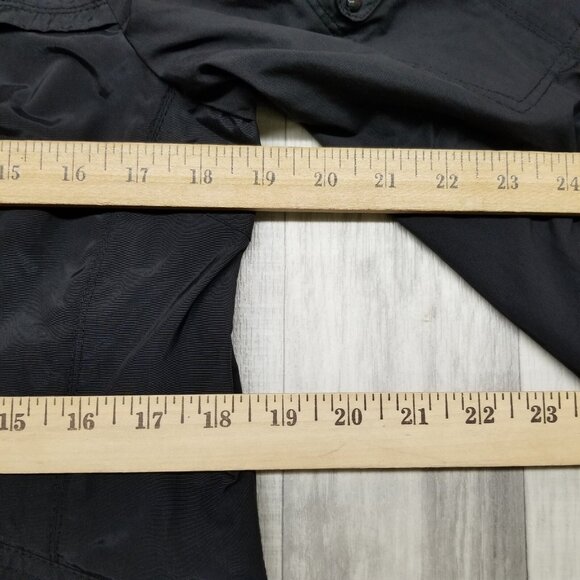 ✅Cole Haan Black Windbreaker Jacket Stowaway Hood Lightweight Women's M - Picture 7 of 13